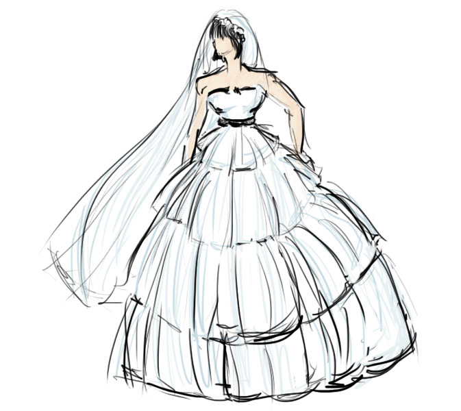 I felt like trying to draw a wedding dress Ok I know it almost looks like 